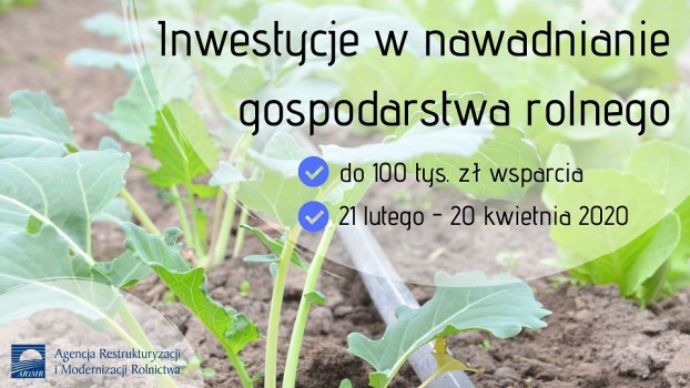 Dotacje ARiMR – inwestycje w nawadnianie gospodarstwa rolnego