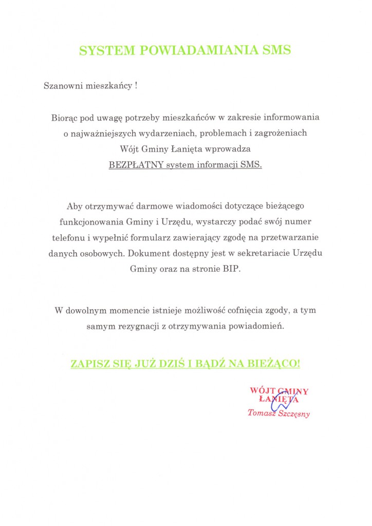 System powiadamiania SMS