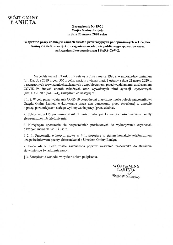 Zarządzenie 19-1
