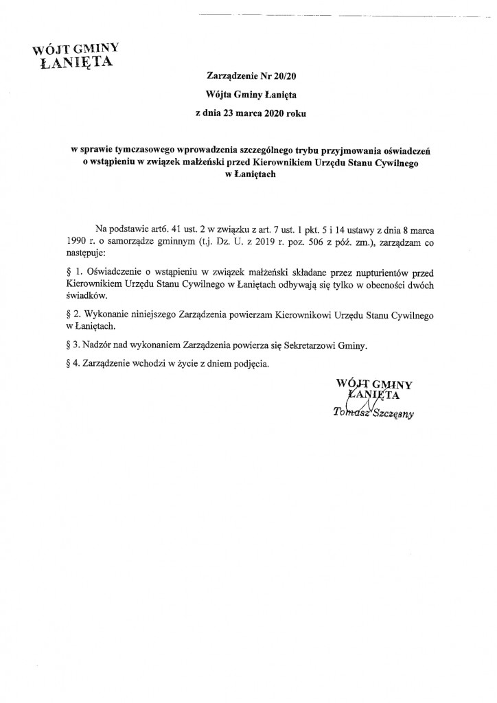 Zarządzenie 20-1