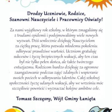 Życzenia na koniec roku szkolnego