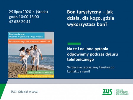 Bon turystyczny – informacje ZUS