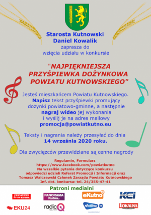 „NAJPIĘKNIEJSZA PRZYŚPIEWKA DOŻYNKOWA POWIATU KUTNOWSKIEGO”