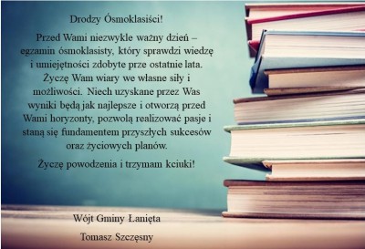 Życzenia dla Ósmoklasistów