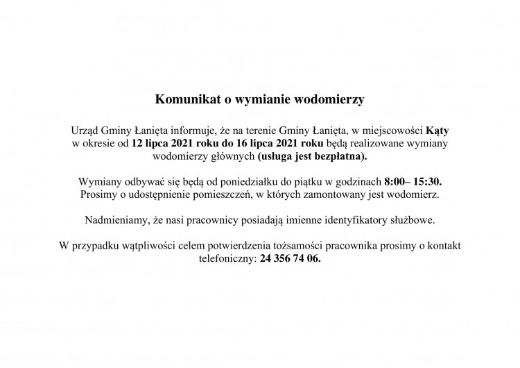 Komunikat o wymianie wodomierzy-1