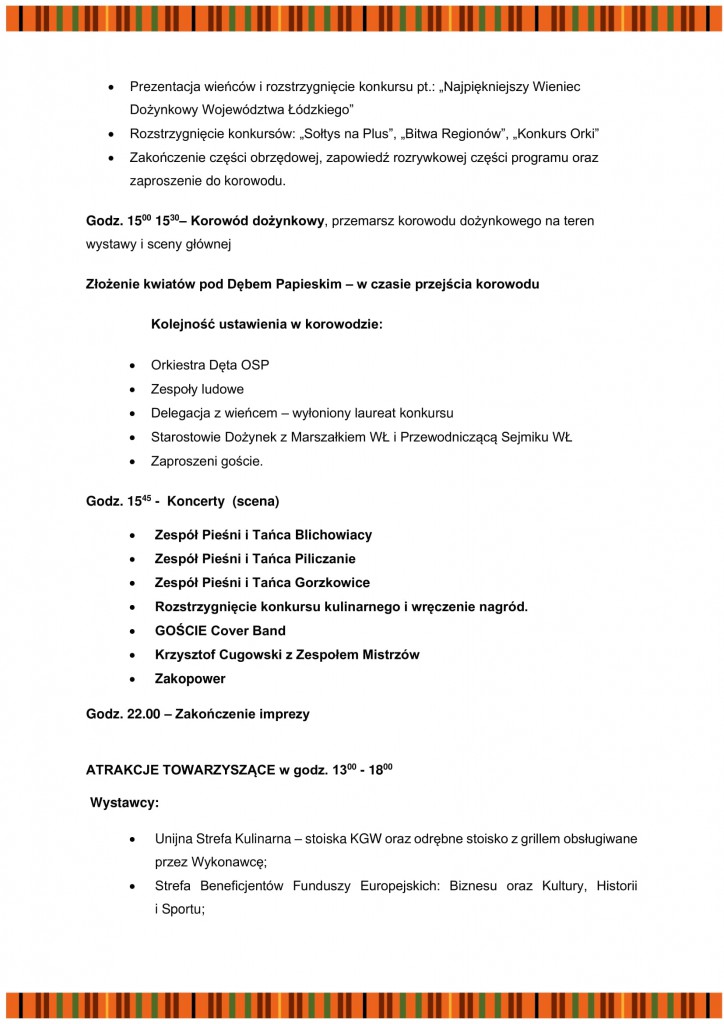 Ramowy Program Dożynki Wojewódzkie 2021-3