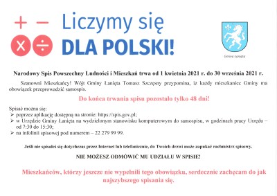 SPISZ SIĘ! TYLKO 48 DNI DO KOŃCA NARODOWEGO SPISU POWSZECHNEGO!