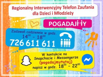 INFORMACJA O REGIONALNYM INTERWENCYJNYM TELEFONIE ZAUFANIA DLA DZIECI I MŁODZIEŻY