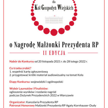 „Konkurs dla Kół Gospodyń Wiejskich o Nagrodę Małżonki Prezydenta RP”  II edycja