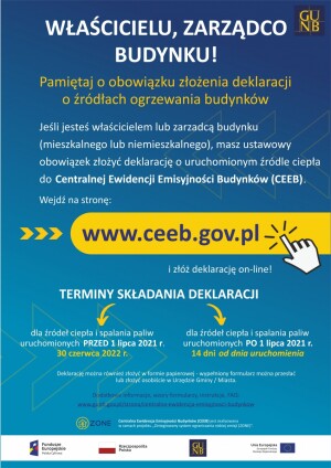WŁAŚCICIELU LUB ZARZĄDCO BUDYNKU PAMIĘTAJ O OBOWIĄZKU ZŁOŻENIA DEKLARACJI O ŹRÓDŁACH OGRZEWANIA BUDYNKÓW!