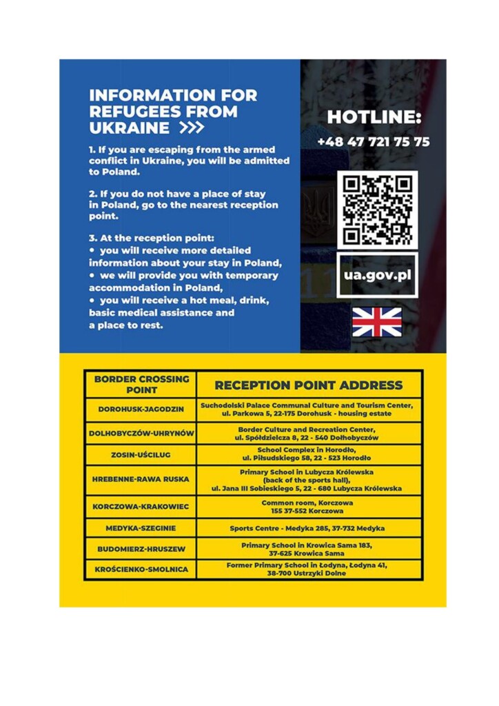 ulotka informacyjna dla uchodźców z Ukrainy-1