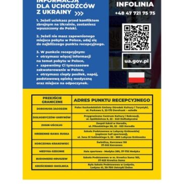 Informacja dla uchodźców z Ukrainy