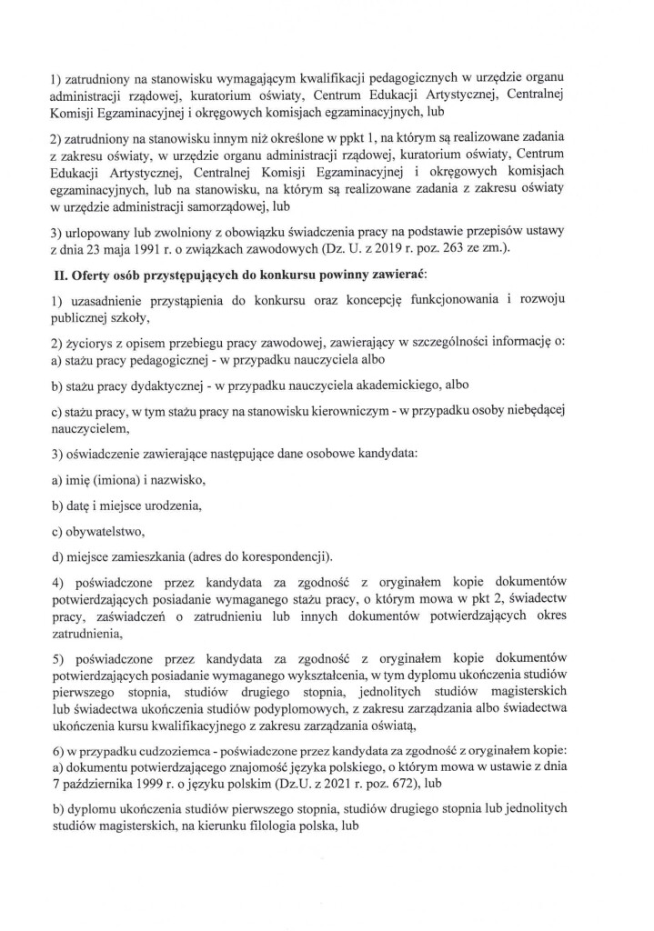 Zarządzenie 24.22 w sprawie ogłoszenia konkursu na stanowisko dyrektora Szkoły Podstawowej im. Kornela Makuszyńskiego w Łaniętach (2)-4