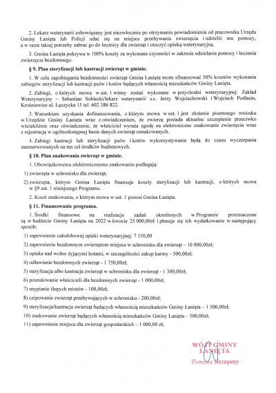 Zarządzenie 42.22 w sprawie konsulltacji społecznych Programu nad zwierzętami bezdomnymi oraz zapobiegania bezdomności zwierząt na terenie gminy Łanięta w 2022 roku-4