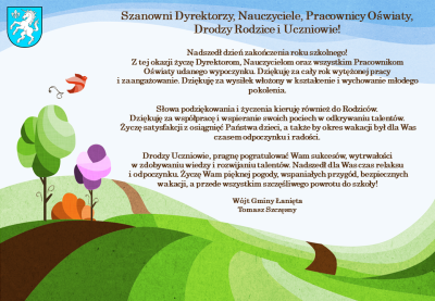 Życzenia z okazji zakończenia roku szkolnego 2021/2022!