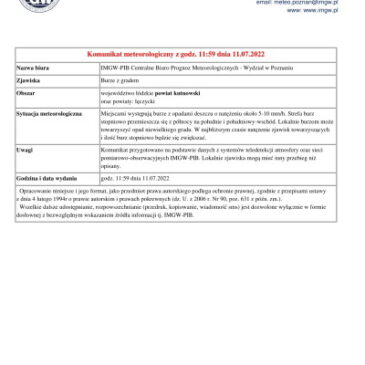 Ostrzeżenie meteorologiczne