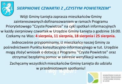 SIERPNIOWE CZWARTKI Z „CZYSTYM POWIETRZEM”