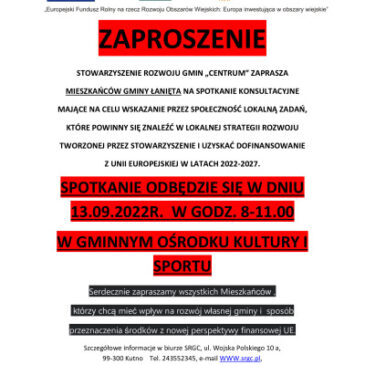 Zaproszenie na spotkanie konsultacyjne