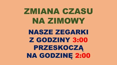 Zmiana czasu na zimowy