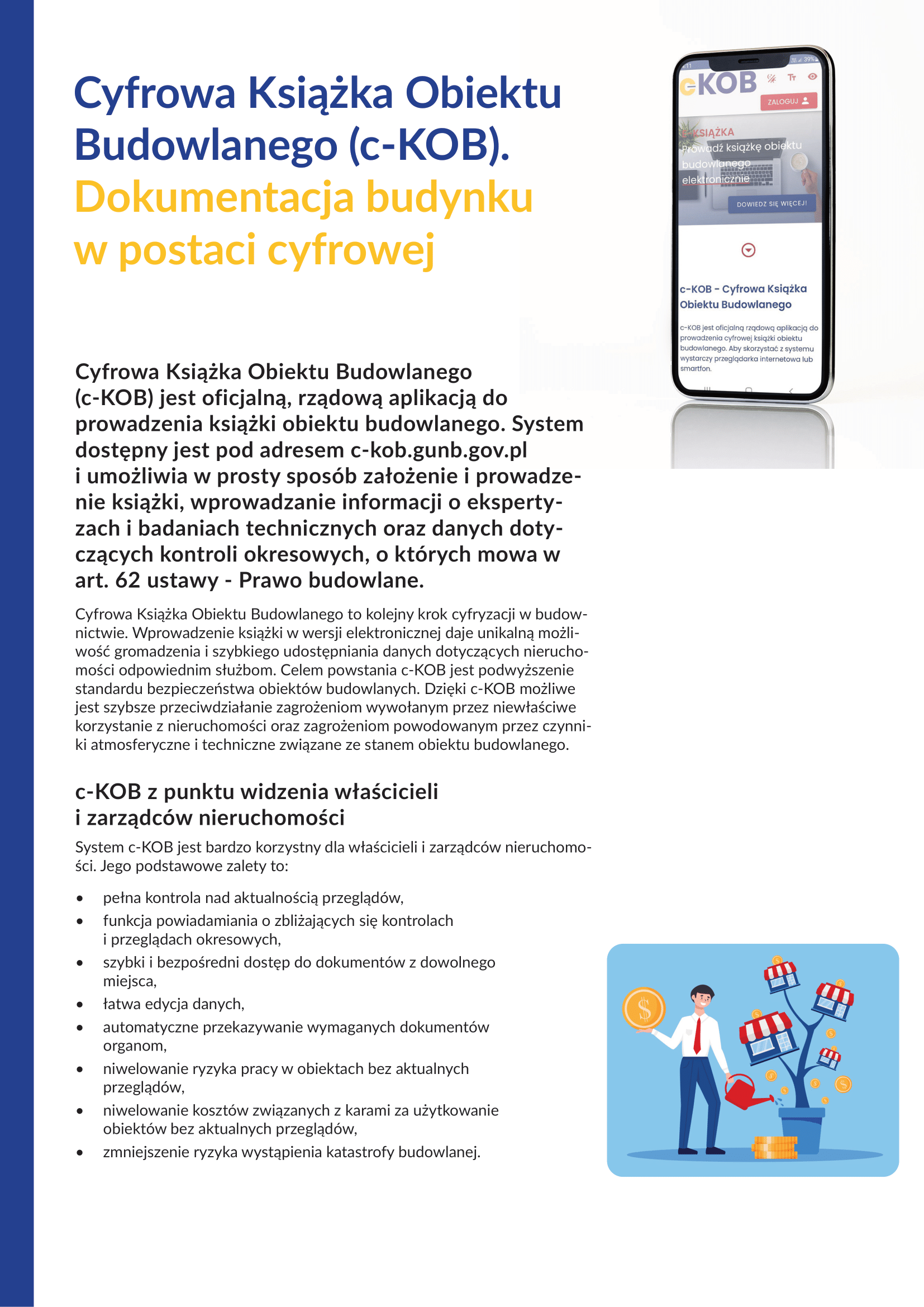 Folder informacyjny o Cyfrowej Książce obiektu Budowlanego (c-KOB)-1