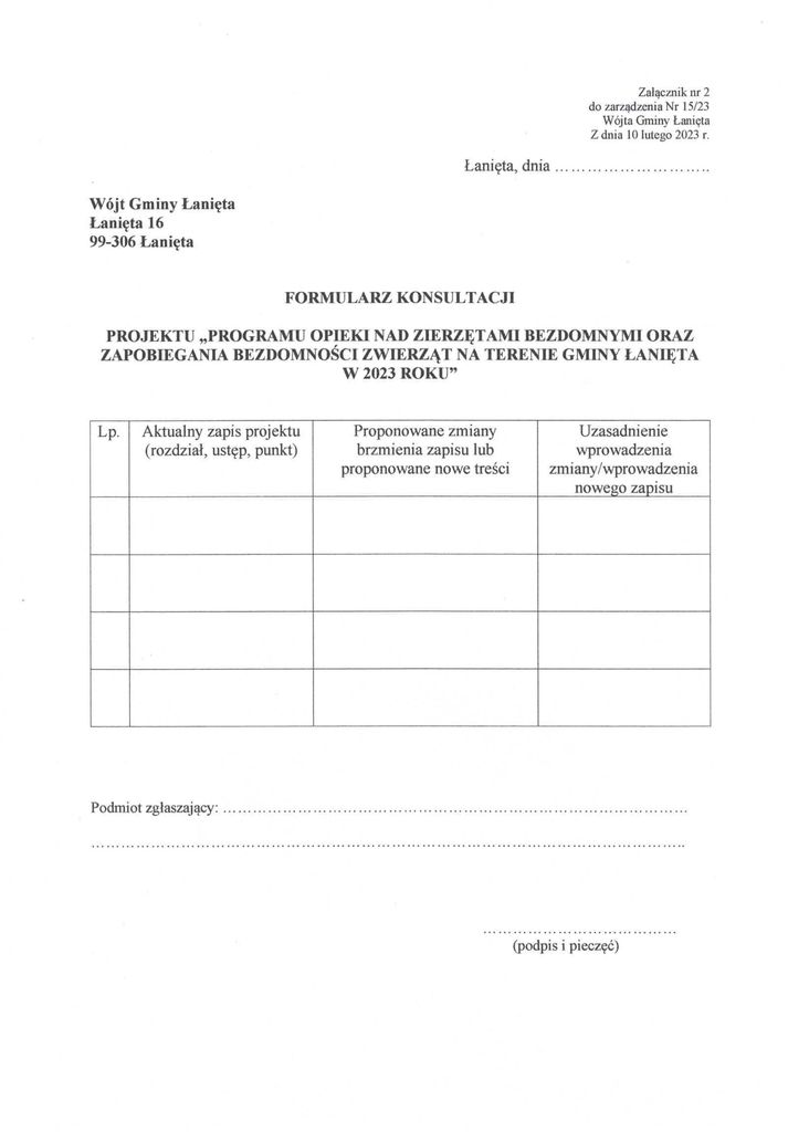 Formularz Konsultacji