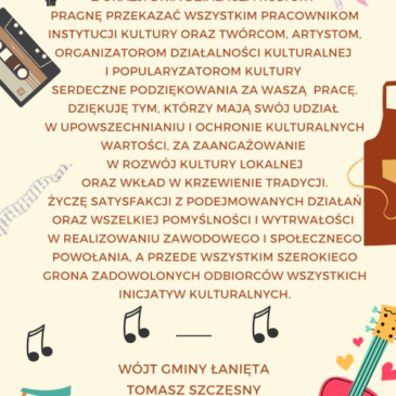 Życzenia z okazji Dnia Działacza Kultury