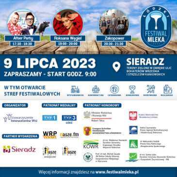 II ŁÓDZKI FESTIWAL MLEKA JUŻ 9 LIPCA W SIERADZU!