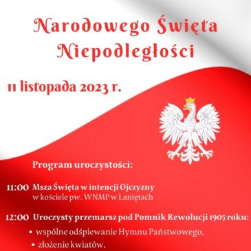 Wójt Gminy Łanięta serdecznie zaprasza na obchody Narodowego Święta Niepodległości