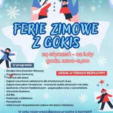 Zapraszamy na FERIE ZIMOWE!