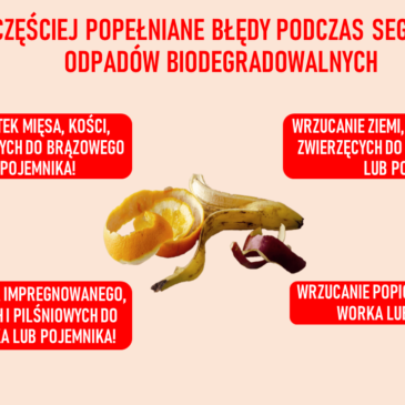 9️⃣ NAJCZĘŚCIEJ POPEŁNIANE BŁĘDY PODCZAS SEGREGACJI ODPADÓW BIODEGRADOWALNYCH