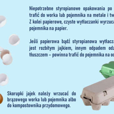 Zastanawialiście się kiedyś do jakiej frakcji odpadów komunalnych wrzucać skorupki jajek albo niepotrzebne opakowania po jajkach❓