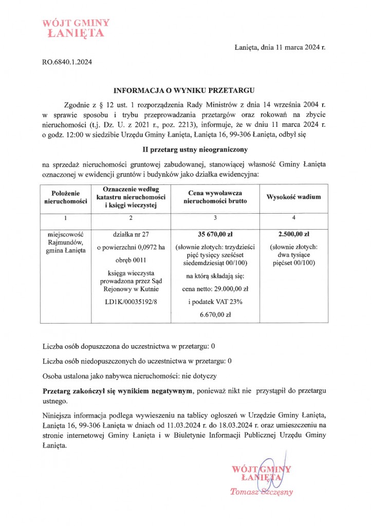 Informacja o wyniku II przetargu ustnego nieograniczonego_page-0001