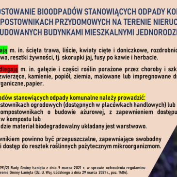 KOMPOSTOWANIE BIOODPADÓW STANOWIĄCYCH OPADY KOMUNALNE W KOMPOSTOWNIKACH PRZYDOMOWYCH NA TERENIE NIERUCHOMOŚCI ZABUDOWANYCH BUDYNKAMI MIESZKALNYMI JEDNORODZINNYMI