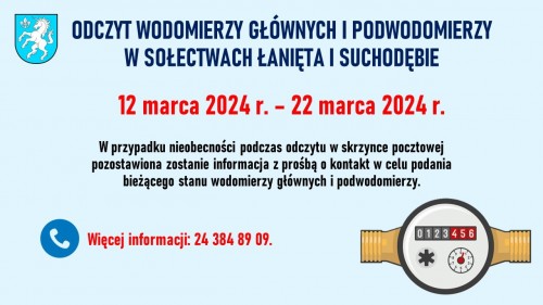 Odczyt wodomierzy w sołectwach Łanięta i Suchodębie