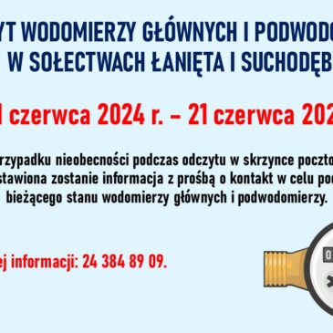 Odczyt wodomierzy głównych w sołectwach Łanięta i Suchodębie