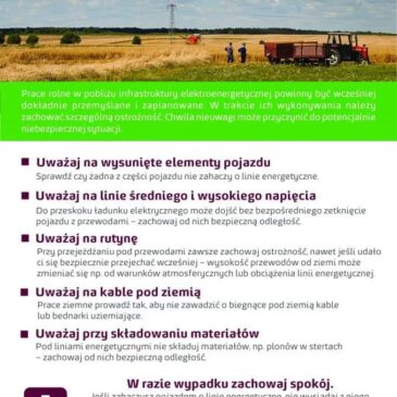Zachowaj bezpieczeństwo podczas prac w pobliżu sieci energetycznej