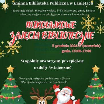 MIKOŁAJKOWE WARSZTATY BIBLIOTECZNE!