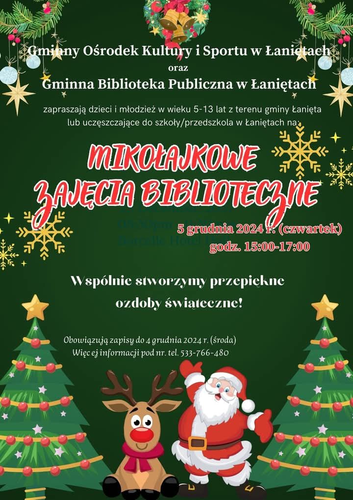 MIKOŁAJKOWE WARSZTATY BIBLIOTECZNE!