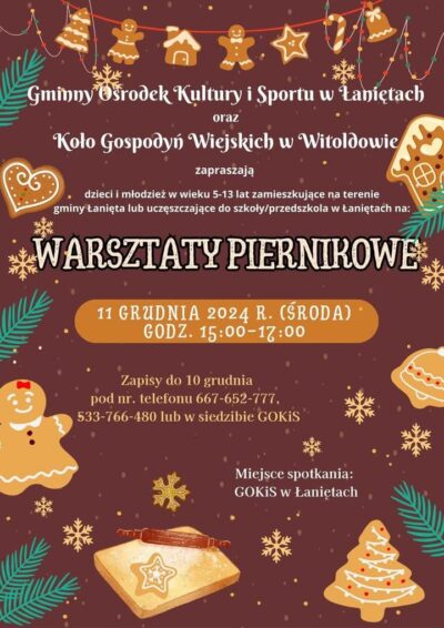 Warsztaty piernikowe w GOKiS Łanięta!