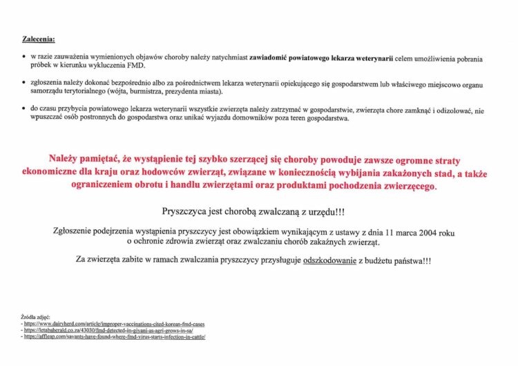 Informacja Powiatowego Lekarza Weterynarii w Kutnie