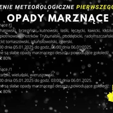 UWAGA! Opady Marznące!