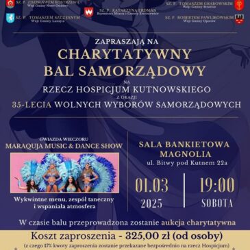 Zaproszenie na Charytatywny Bal Samorządowy