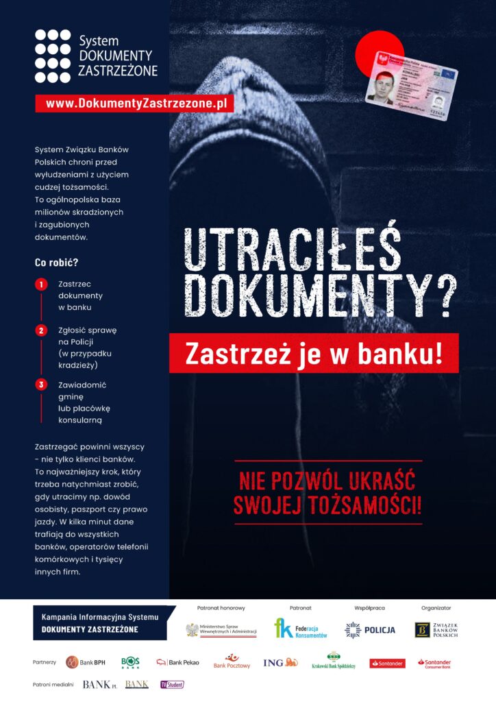 Utraciłeś dokumenty? Zastrzeż je w Banku!