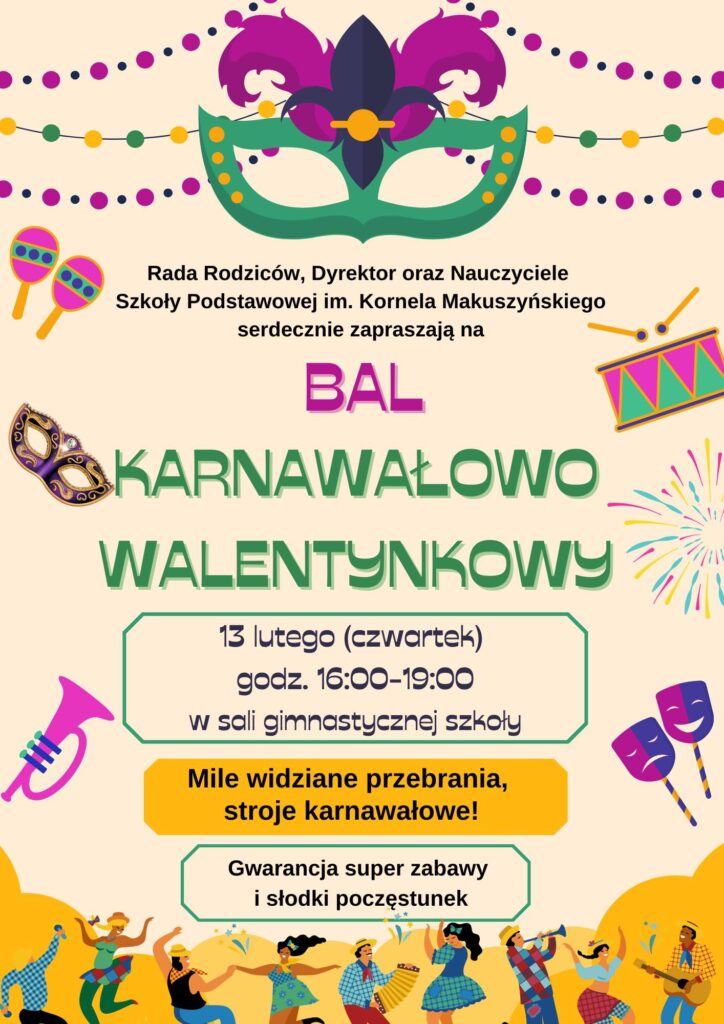 Bal Karnawałowo-Walentynkowy już 13 lutego! 