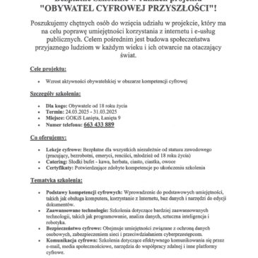 Informacje o Bezpłatnym Szkoleniu