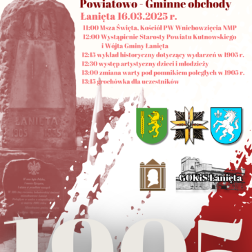 Zaproszenie na Powiatowo- Gminne obchody upamiętniające Wystąpienia Wolnościowe i Niepodległościowe 1905 r.