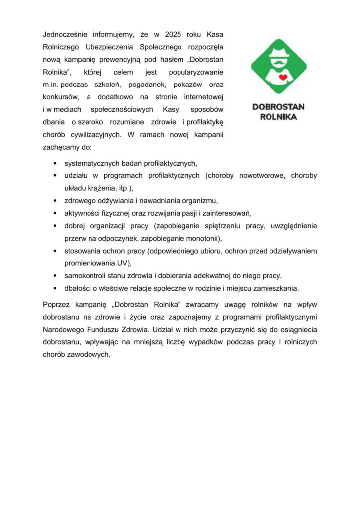 XXII Ogólnokrajowy Konkurs "BEZPIECZNE GOSPODARSTWO ROLNE