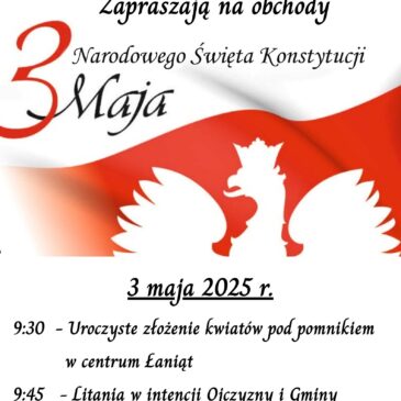 Zaproszenie na obchody Narodowego Święta Konstytucji 3 Maja