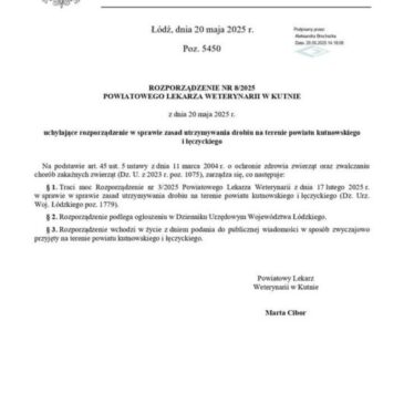 ROZPORZĄDZENIE NR 8/2025