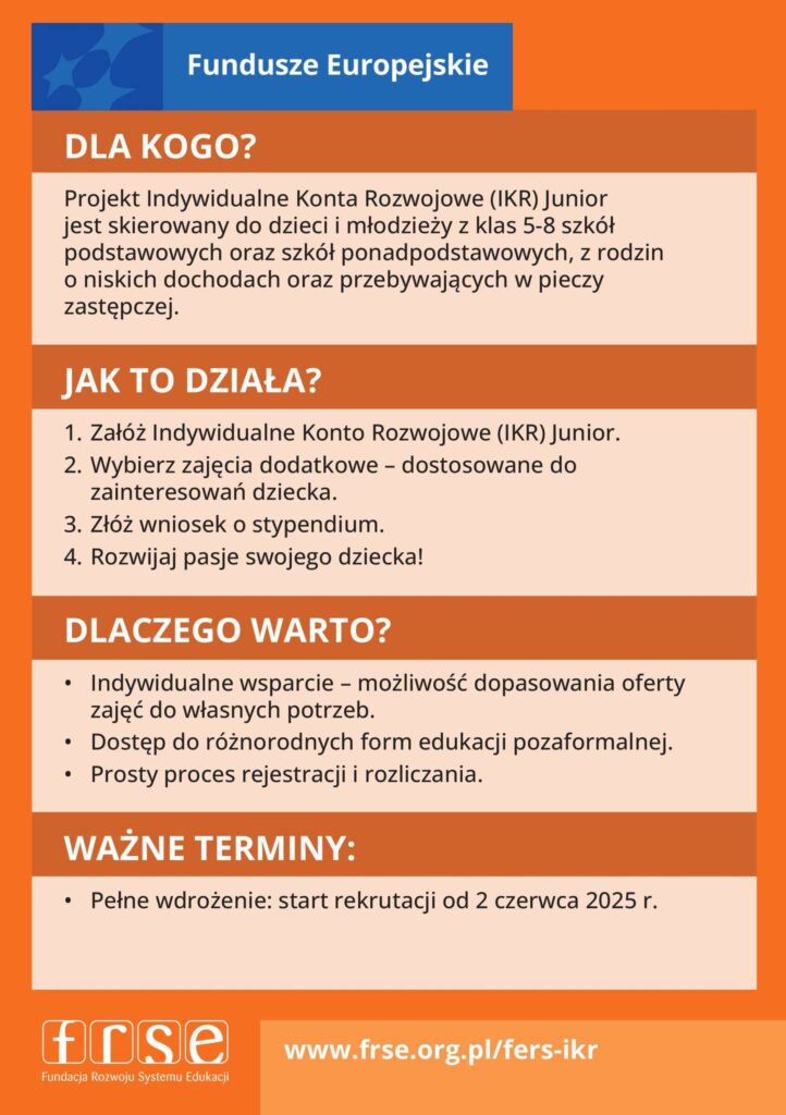 Projekt Indywidualne Konta Rozwojowe (IKR) Junior